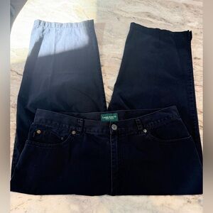Lauren Jeans Co Ralph Lauren Size 16 Black Straight Leg Denim Jeans capri